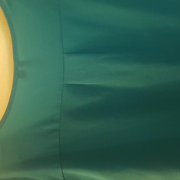 Amanda Green medium blue short sleeve button down style dress top polyester - Picture 9 of 11